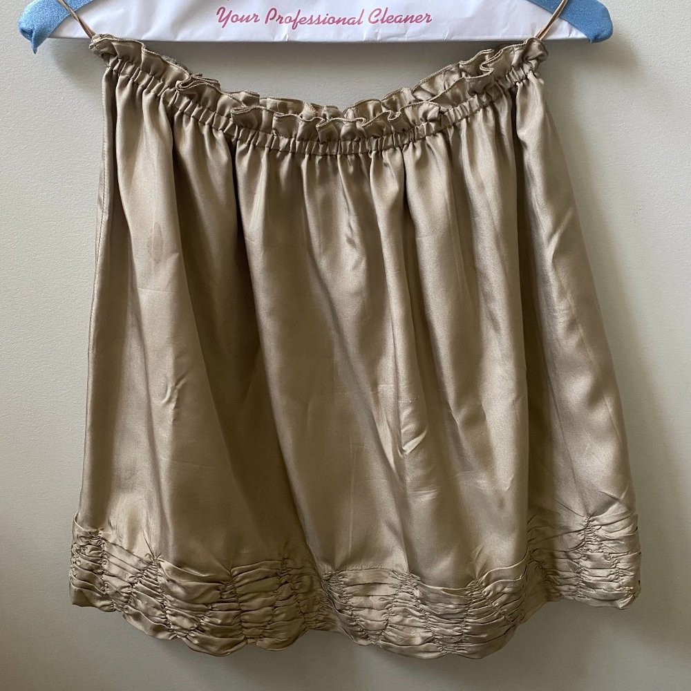 Vintage Prada Taupe Silk Mini Skirt SZ 38